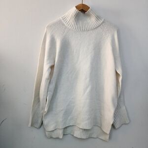 Women's Calvin Klein Jeans Cream Pullover Turtle Neck Sweater Size Large